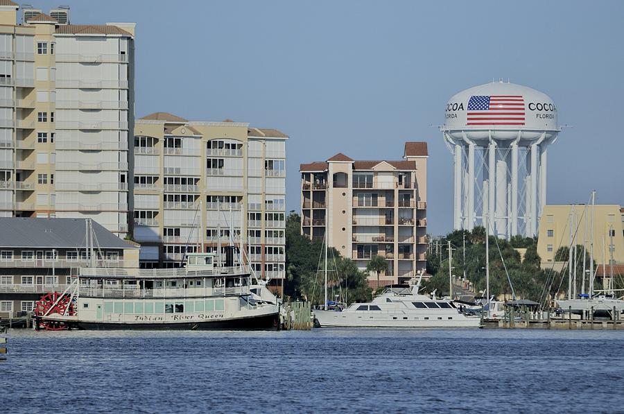 Cocoa Village Marina and surroundings from the Indian River Photograph by Bradford Martin