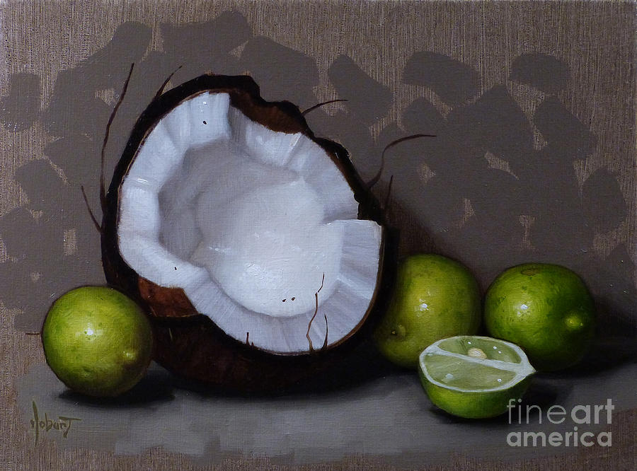Coconut Painting - Coconut and Key Limes V by Clinton Hobart