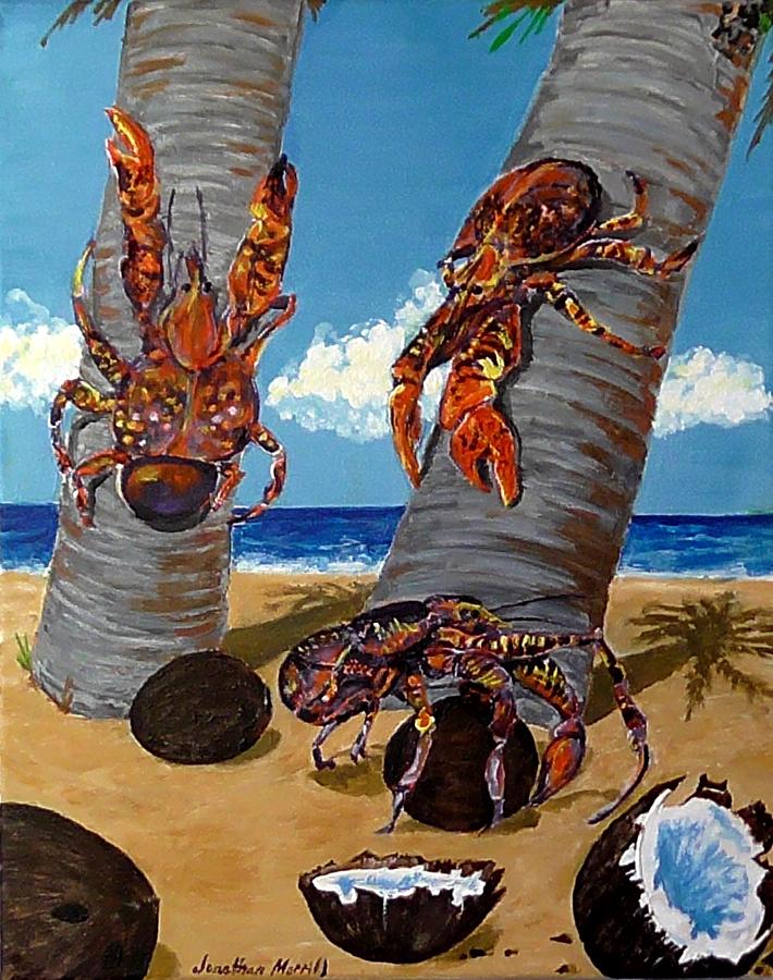 Coconut Crab Cluster Painting by Jonathan Morrill