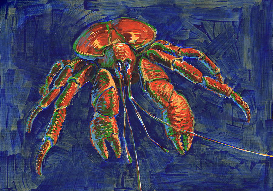 Crab Painting - Coconut Crab by Judith Kunzle
