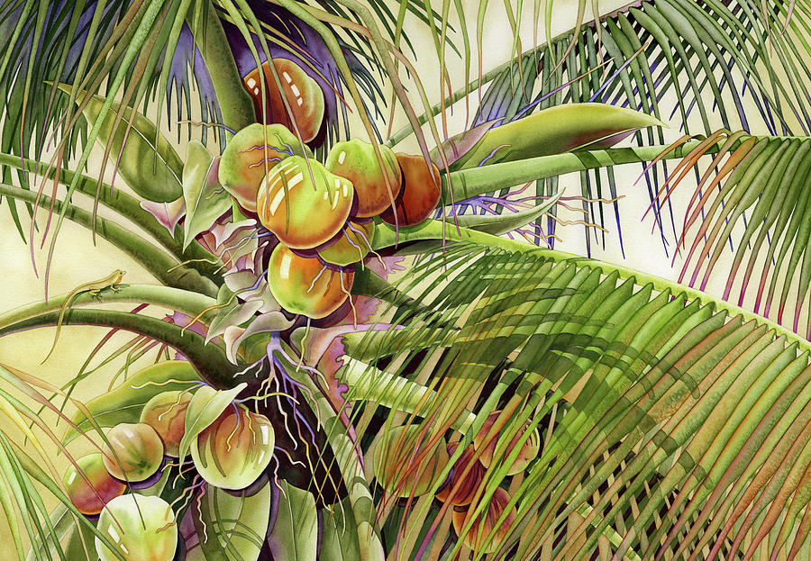Coconut Palm Painting by Lyse Anthony