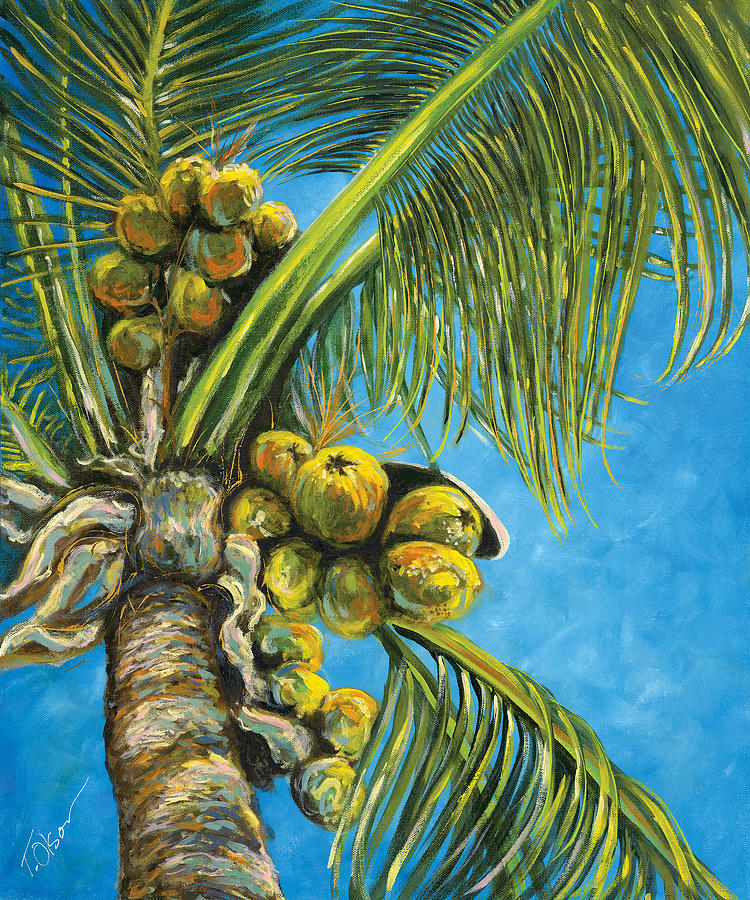 coconut tree scenery painting