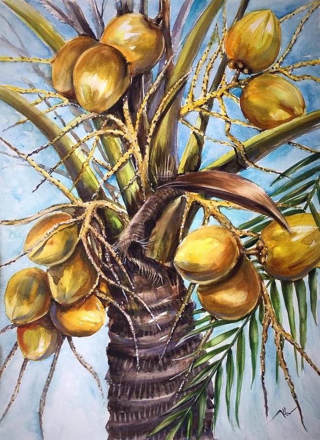 Coconut tree Painting by Katerina Kovatcheva