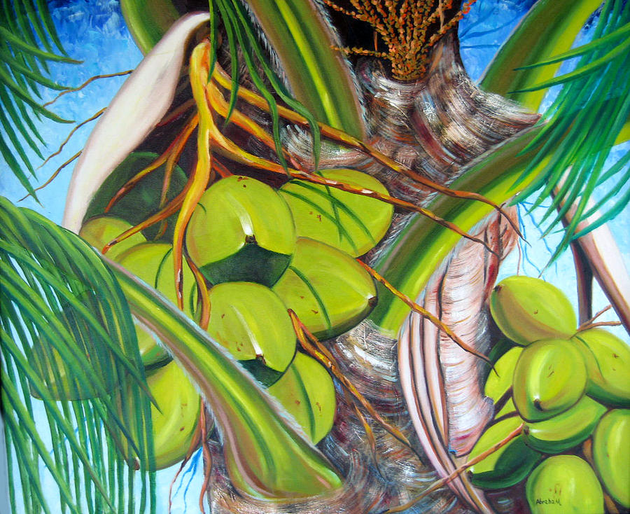 Coconuts Painting by Jose Manuel Abraham