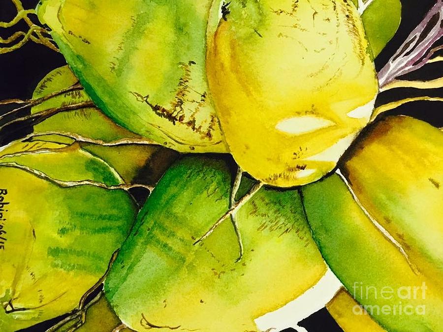 Coconuts on tree Painting by Rohini Rangari - Fine Art America