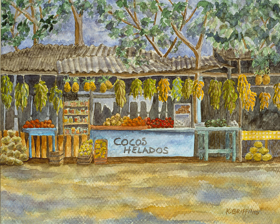 Fruit Painting - Cocos Helados by Karin Griffiths