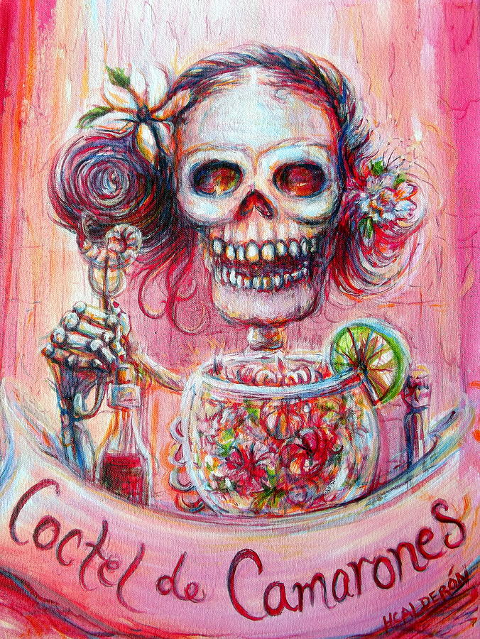 Coctel de Camarones Painting by Heather Calderon