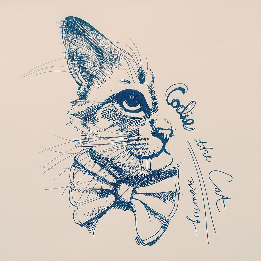 Codie, Wearing A Bow Tie Drawing