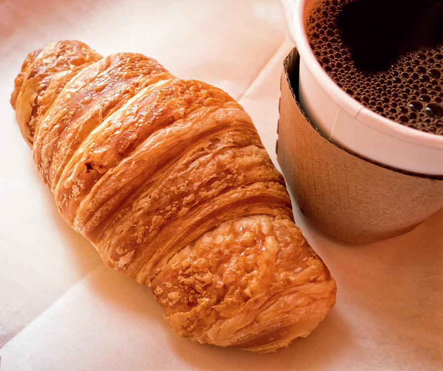 Coffee and Croissant Photograph by David Kay