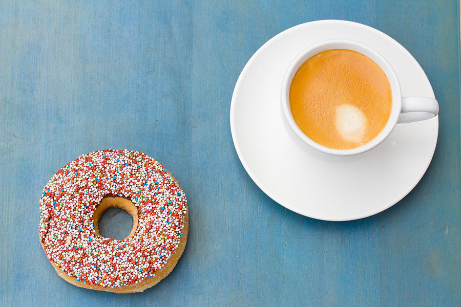 Coffee And Donut Photograph