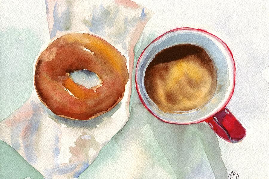 Coffee and Donut Painting by Johanna Pabst