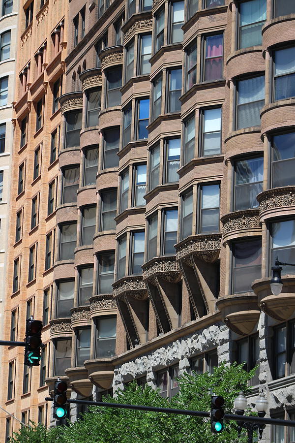 Coffee and Late Brownstone Apartments Downtown Chicago Photograph by Colleen Cornelius