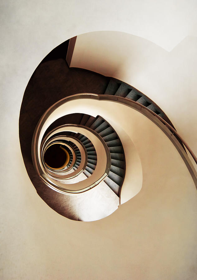 Up Movie Photograph - Coffee and milk spiral staircase by Jaroslaw Blaminsky