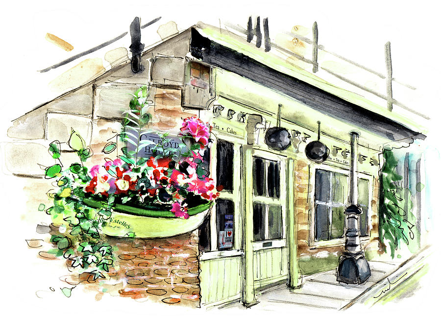 Coffee And Tea And Cakes In Robin Hoods Bay Painting by Miki De Goodaboom