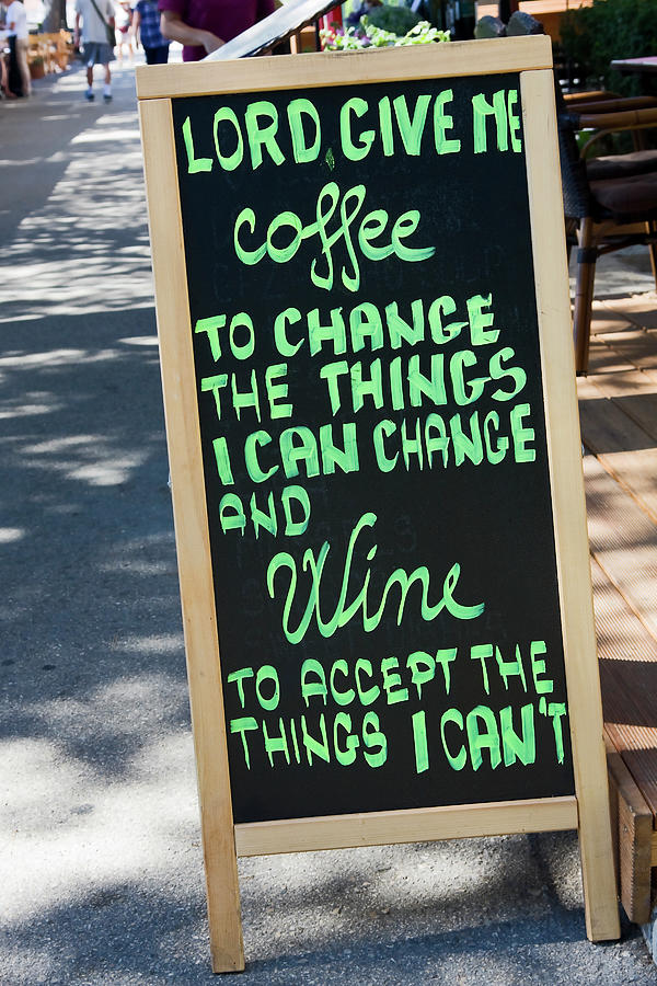 Coffee and Wine Sign Photograph by Sally Weigand