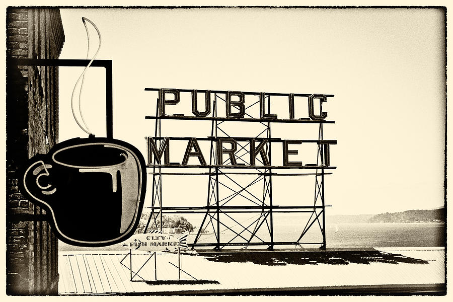 Seattle Photograph - Coffee at the Market II by David Patterson