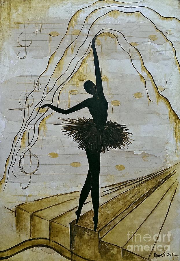 Coffee Ballerina Painting by Amalia Suruceanu