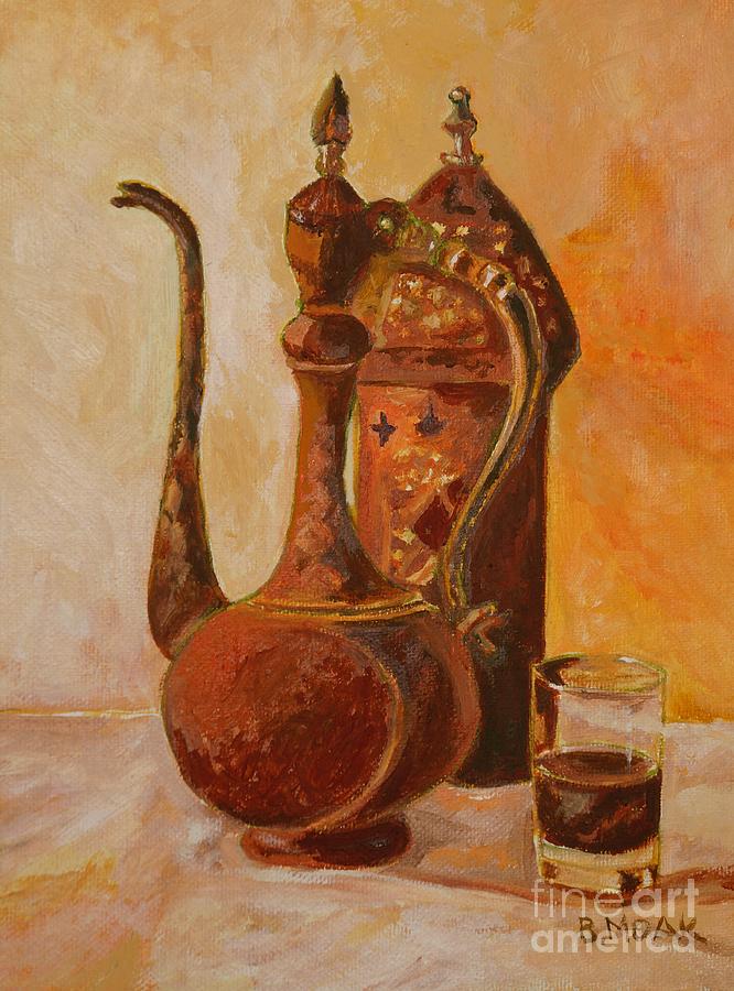Coffee Break Painting by Barbara Moak