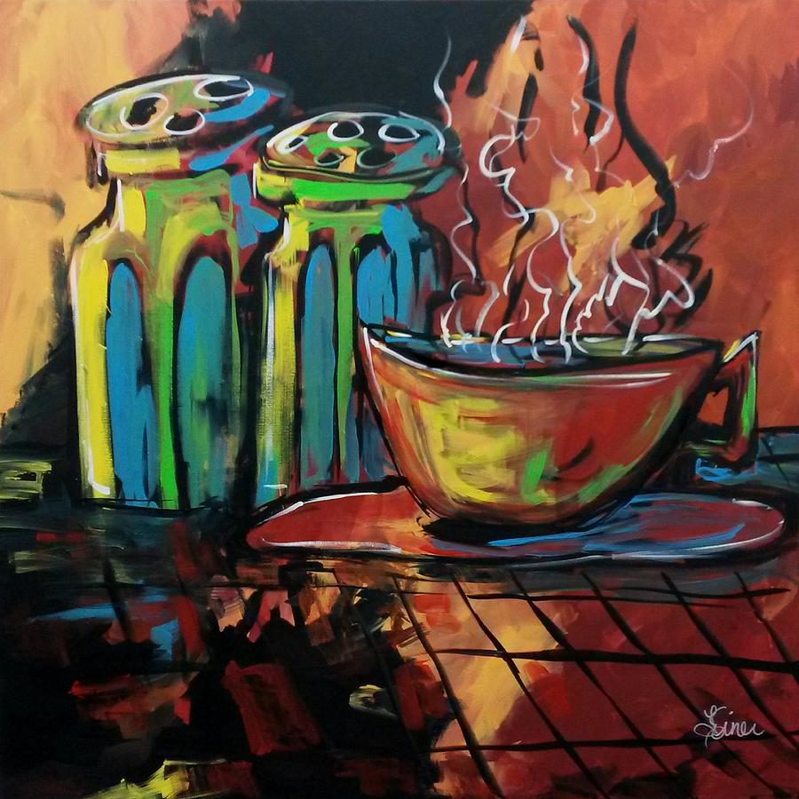 Coffee Break Painting by Terri Einer