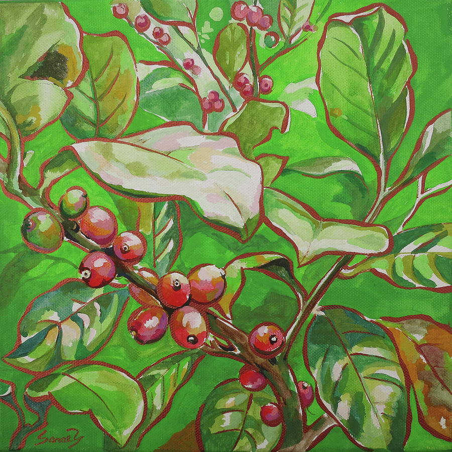 Coffee Cherries Painting by Sanae Yamada - Fine Art America