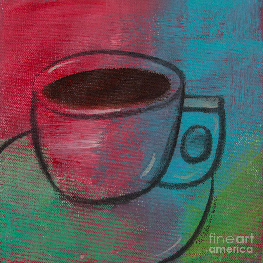 Coffee Contempo Retro Painting by Robin Pedrero