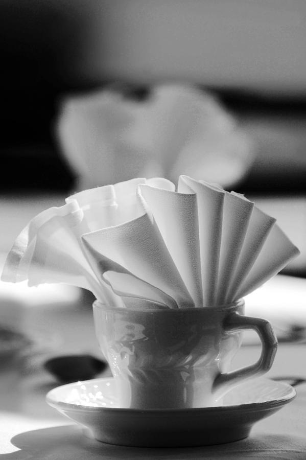 Coffee Cup black and white Photograph by Jill Reger