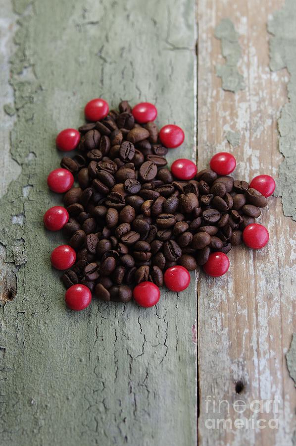 Coffee Heart And Sweet Chocolate Photograph