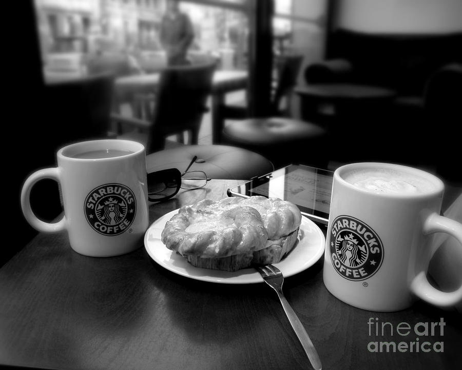 Coffee in Berlin  black and white Photograph by Tatyana Searcy