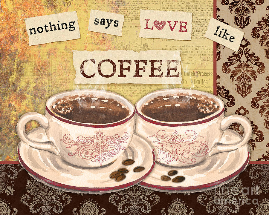 Coffee Love-JP3592 Painting by Jean Plout