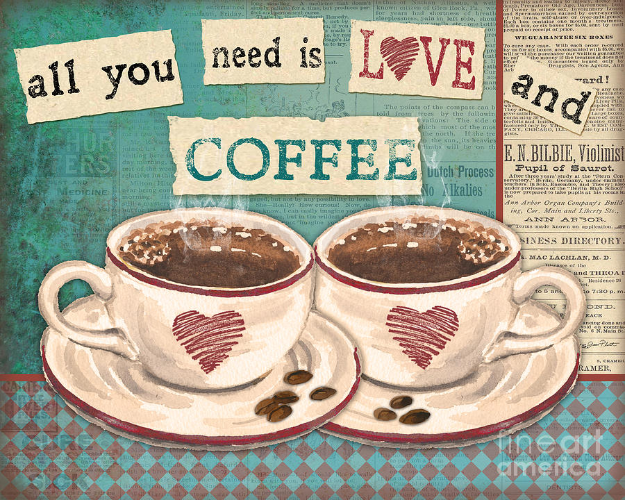 Coffee Love-JP3593 Painting by Jean Plout