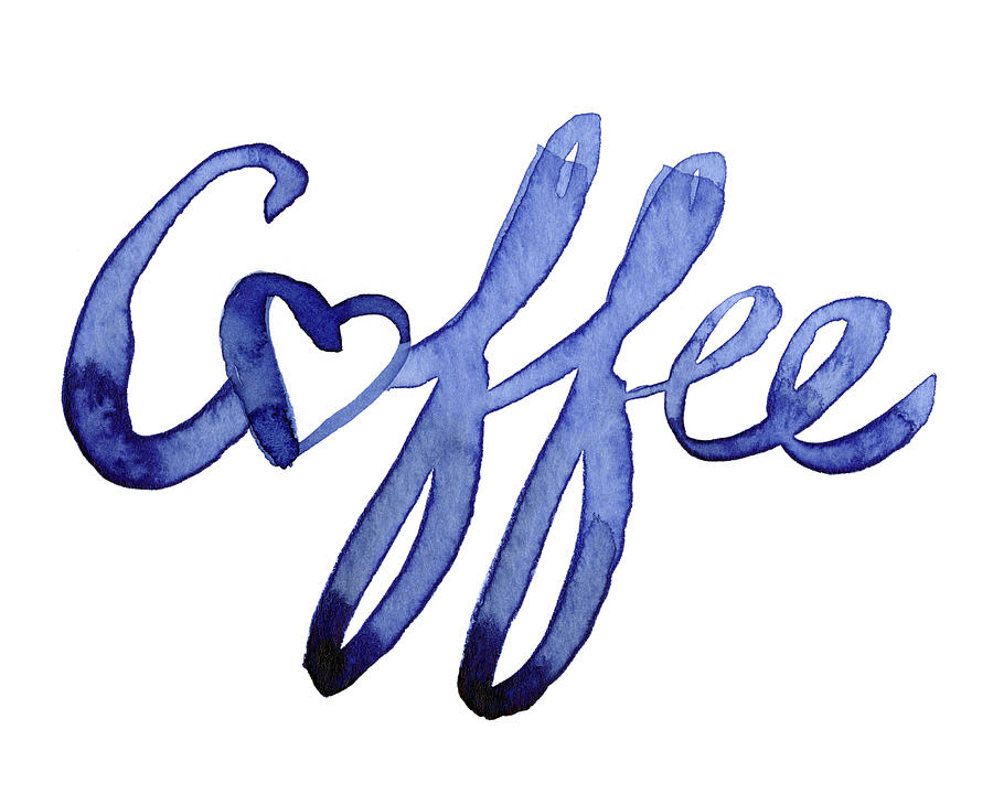 Coffee Painting - Coffee Love Typography by Olga Shvartsur