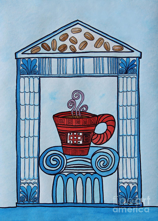 Coffee Palace Blue Painting by Norma Appleton