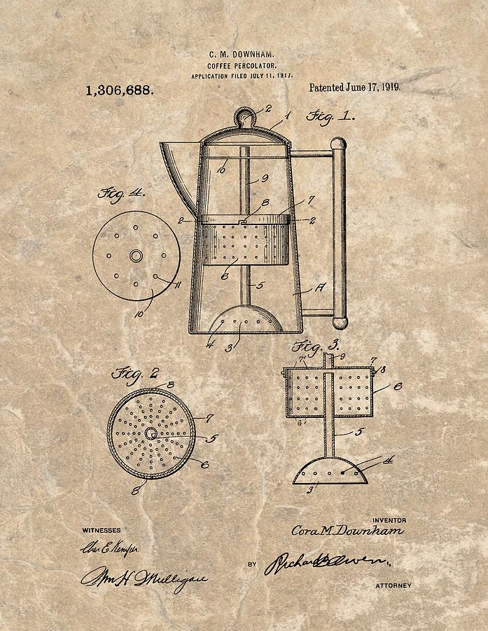 Coffee Percolator Patent Drawing by Dan Sproul