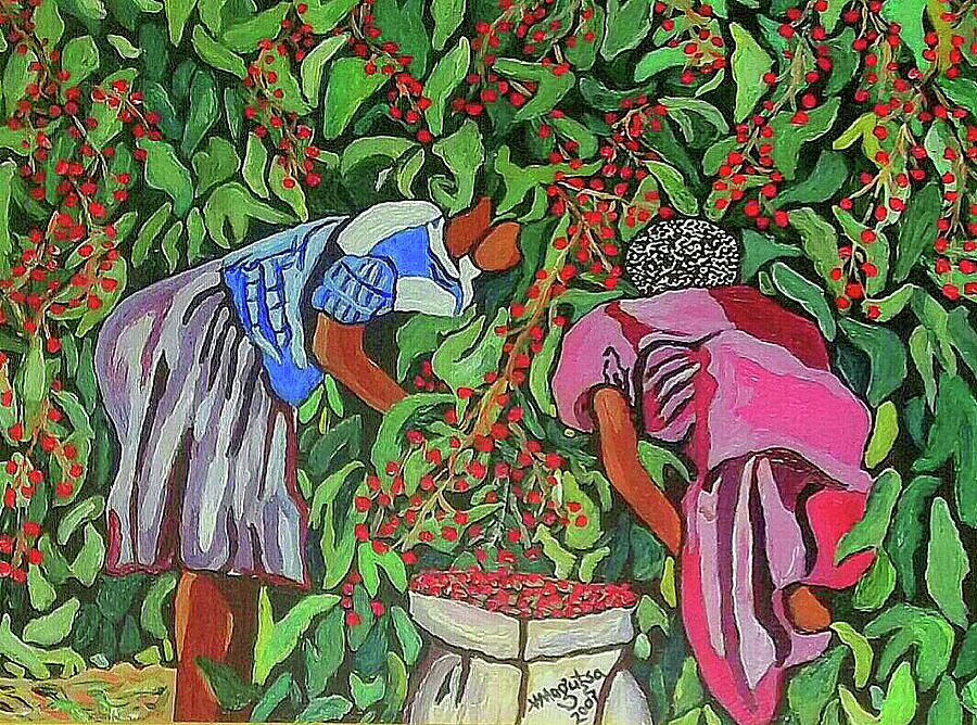 Coffee Pickers 2 Painting by Valentine Magutsa | Fine Art America