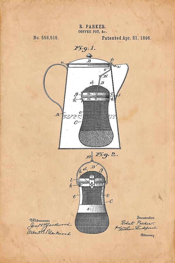 Coffee Pot 1896 Drawing by Ray Walsh | Fine Art America