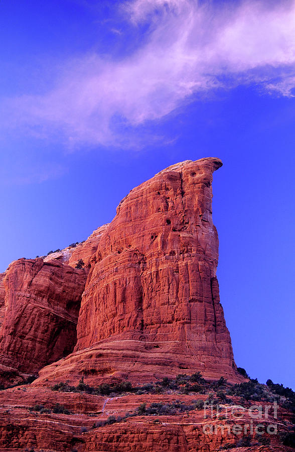 Coffee Pot Rock Twilight Sedona Arizona Photograph by Dave Welling