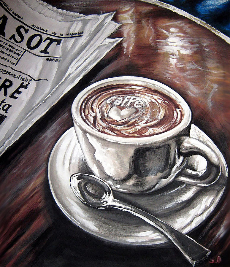 Coffee Painting - Coffee today ? by John Man