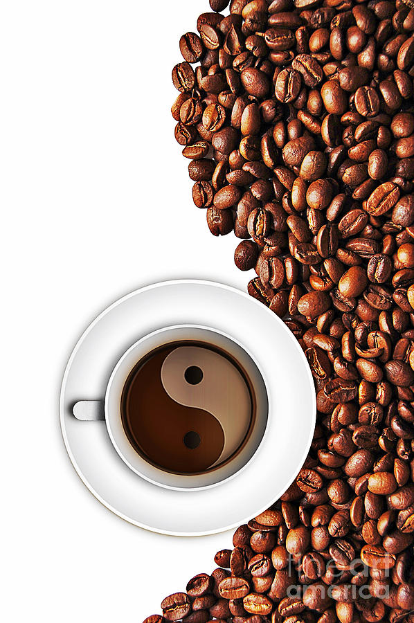 Coffee yin and yang Digital Art by Binka Kirova