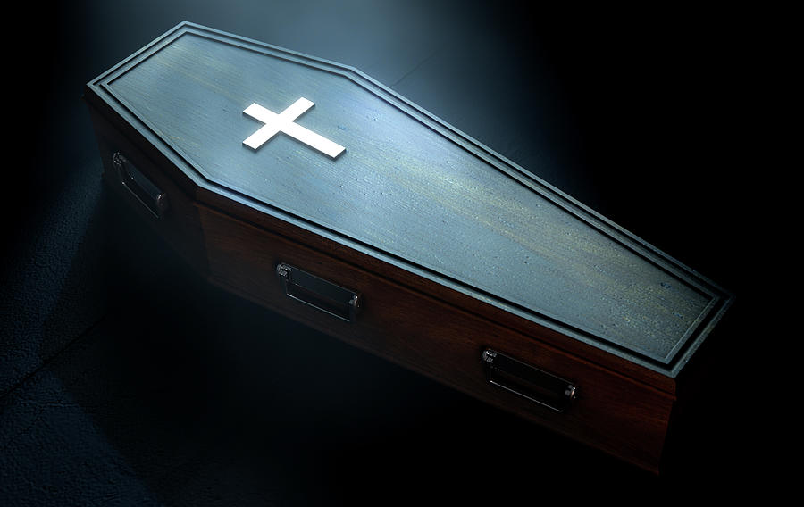 Burial Digital Art - Coffin And Crucifix by Allan Swart
