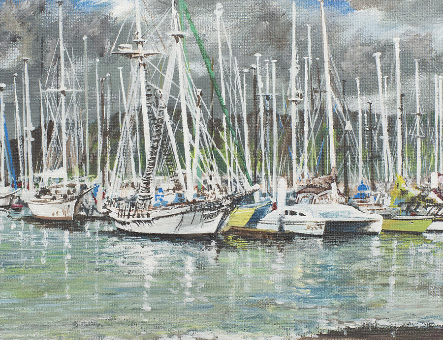 Boat Painting - Coffs Harbour by Vincent Alexander Booth