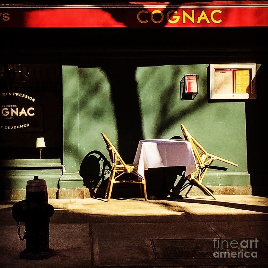 Cognac - Cafe Table for Two Photograph by Miriam Danar