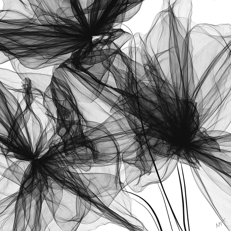 Coherence - Black And White Modern Art Painting by Lourry Legarde