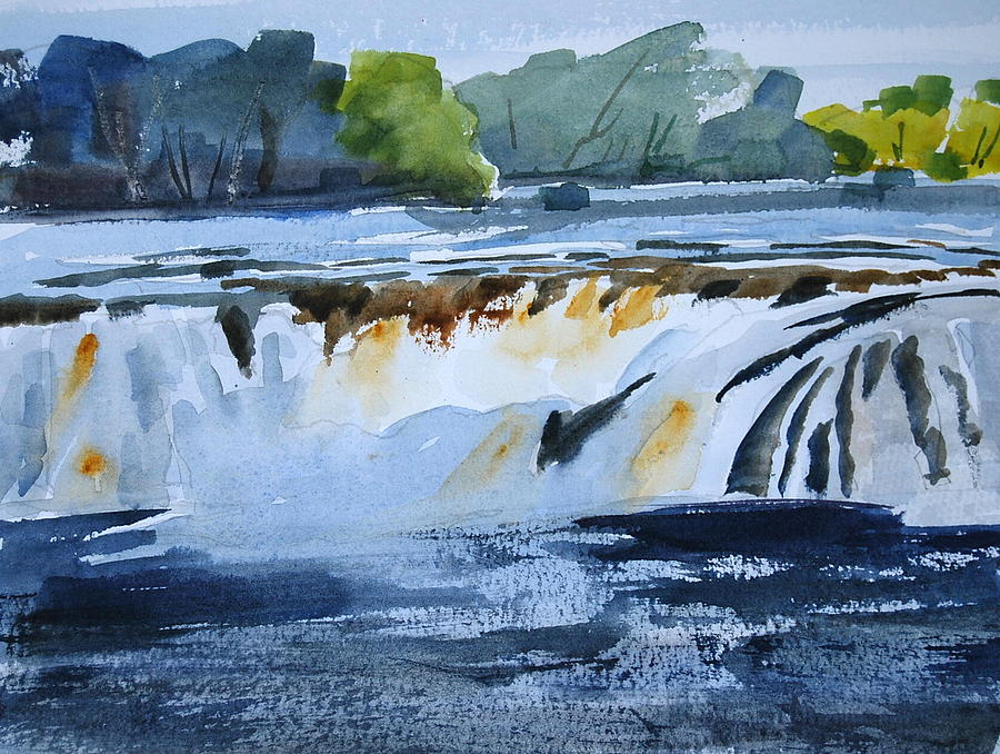 American Impressionist Painting - Cohoes Falls study 2 by Len Stomski