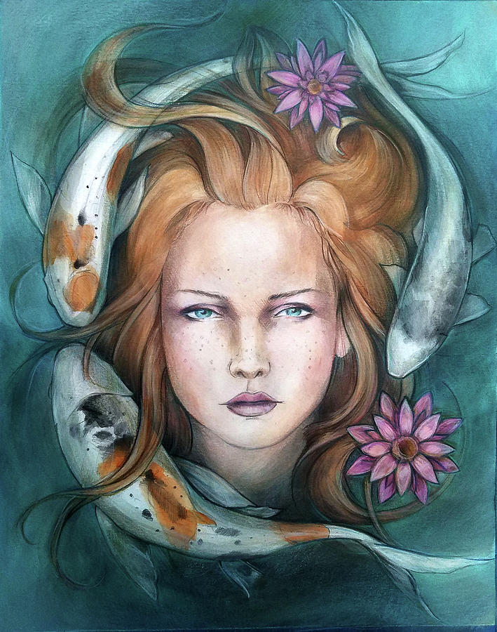 Coi Mermaid Painting by Jacqueline Hudson