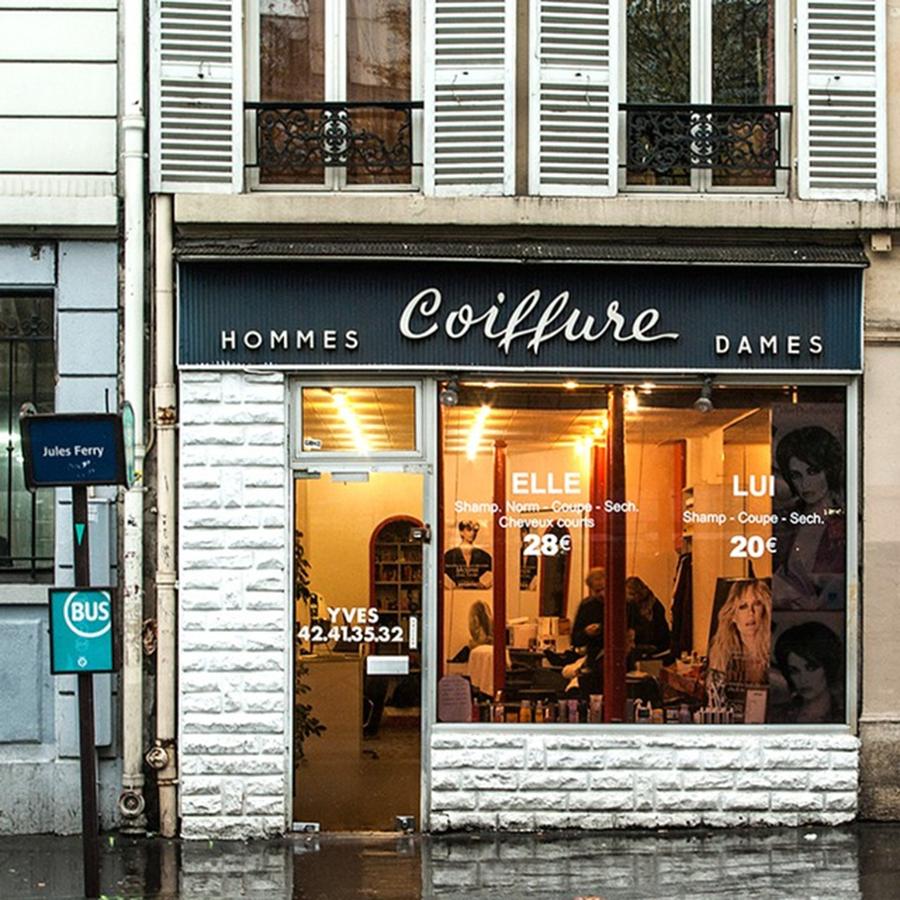 Typography Photograph - #coiffure #quaidejemmapes #paris by Pixdar Photographies