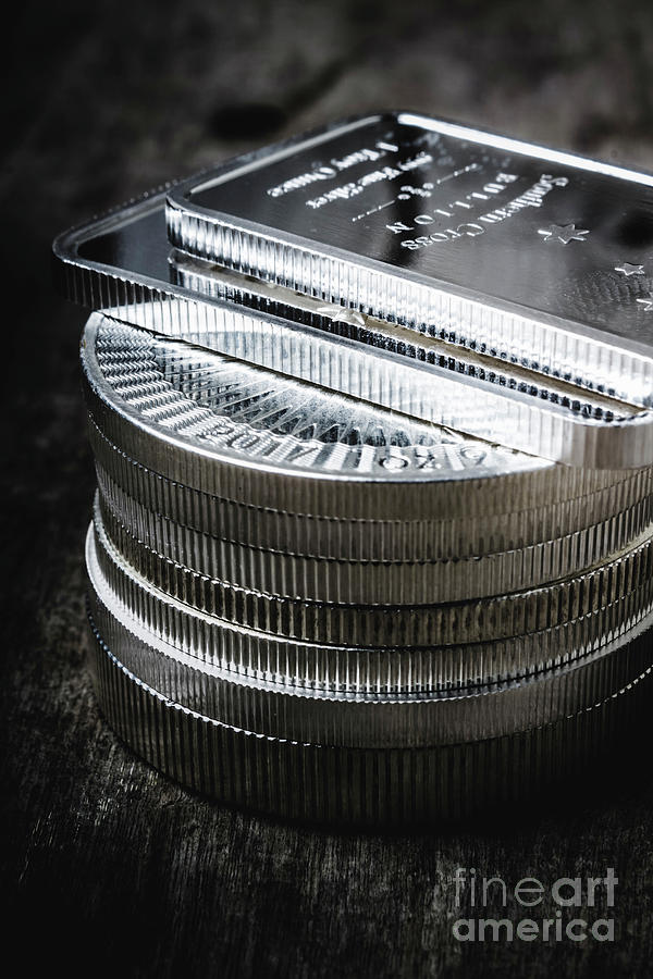 Coins of silver stacking Photograph by Jorgo Photography