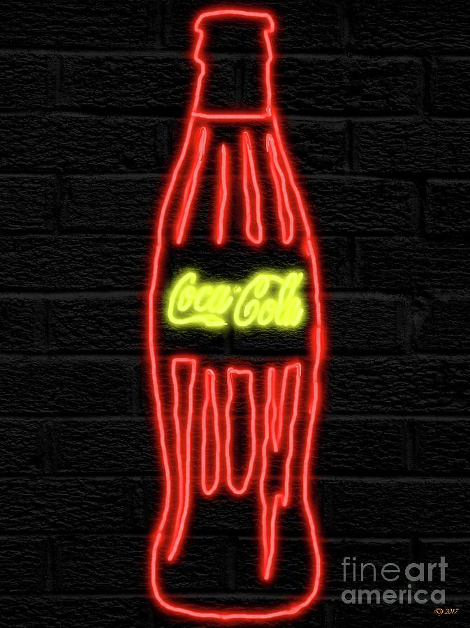 Bottle Mixed Media - Coke Neon by Daniel Janda