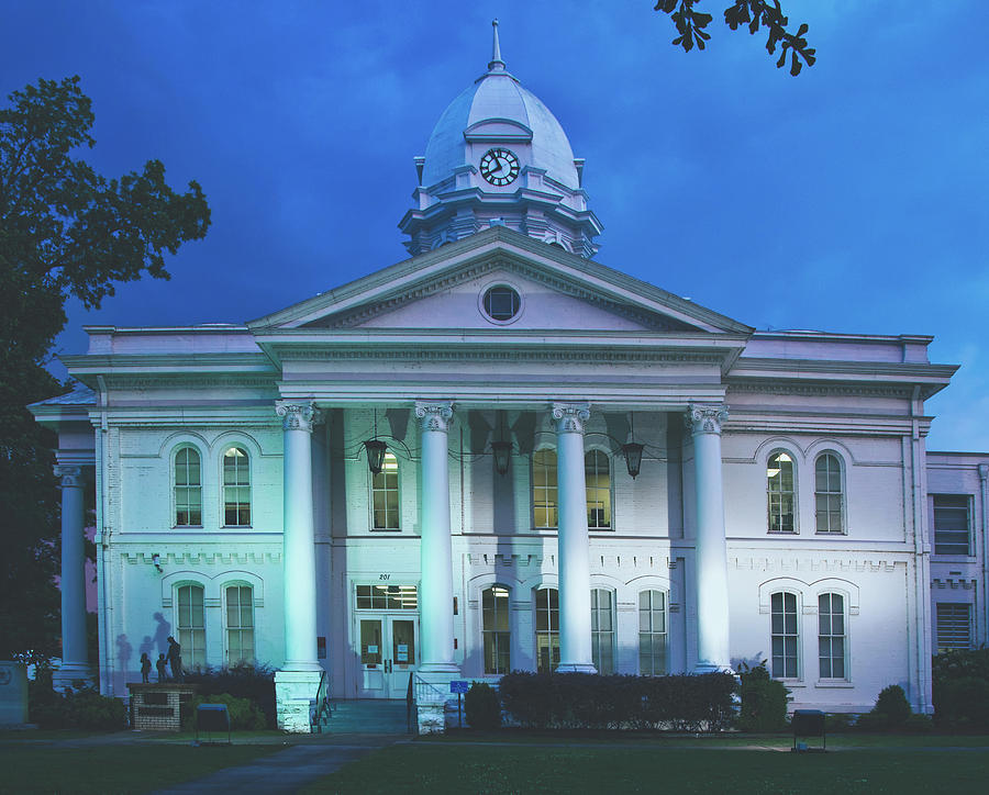 Sunset Photograph - Colbert County Courthouse At Sunset - Tuscumbia, Alabama by Mountain Dreams