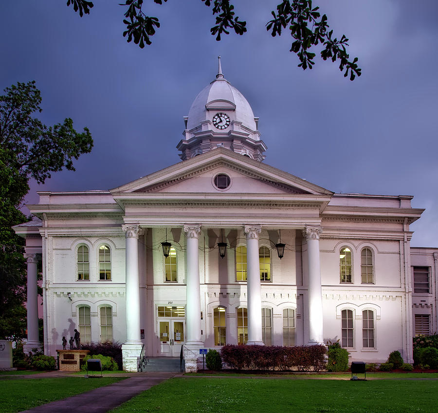 Sunset Photograph - Colbert County Courthouse - Tuscumbia Alabama by Mountain Dreams
