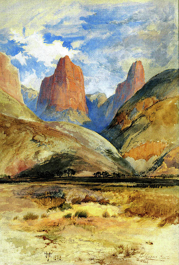 Colburns Butte South Utah Painting by Thomas Moran